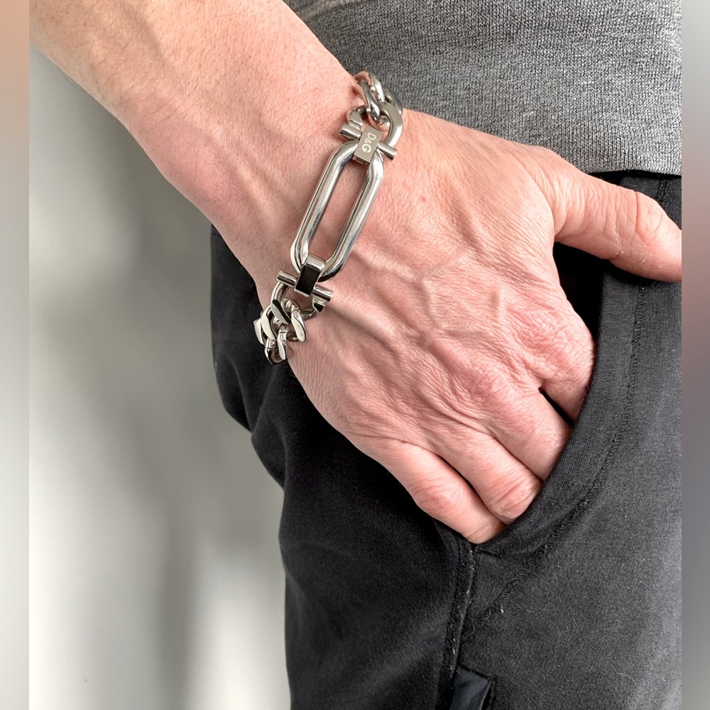 Dolce and Gabbana link metal bracelet- 9" long, never worn.